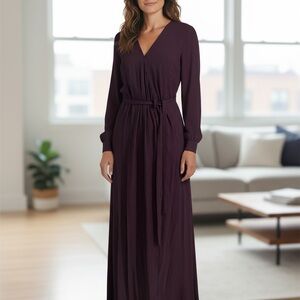 Vici Deep Purple Long Sleeve Maxi Wrap Dress Size Small
